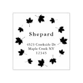 bladgrens aangepaste familienaam retouradres rubberstempel (Afrduk)