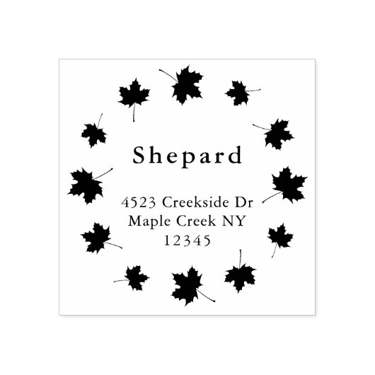 bladgrens aangepaste familienaam retouradres rubberstempel (Afrduk)