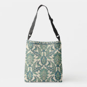 Bladgroen Arabisch Botanisch Patroon Crossbody Tas (Achterkant)