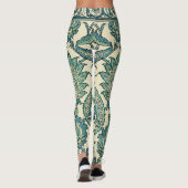 Bladgroen Arabisch Botanisch Patroon Leggings (Achterkant)