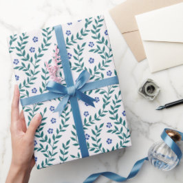 Bladgroen blauw cadeaupapier