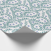 Bladgroen blauw cadeaupapier (Hoek)