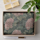 Bladgroen Bord Roze Hydrangea Art Pattern No. 1 Tissuepapier (Geschenk)