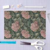 Bladgroen Bord Roze Hydrangea Art Pattern No. 1 Tissuepapier (Craft)