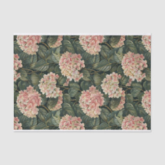 Bladgroen Bord Roze Hydrangea Art Pattern No. 3 Tissuepapier