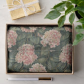Bladgroen Bord Roze Hydrangea Art Pattern No. 3 Tissuepapier (Geschenk)