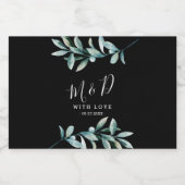 Bladgroen Botanisch Zwart Bruiloft Mousserende Wij Sparkling Wijnetiket (Enkel label)