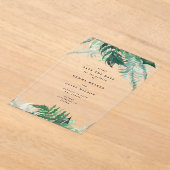 Bladgroen Elegant Lentegroen Save the Date Acryl Uitnodigingen (Laagn)