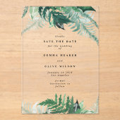 Bladgroen Elegant Lentegroen Save the Date Acryl Uitnodigingen (Voorkant)