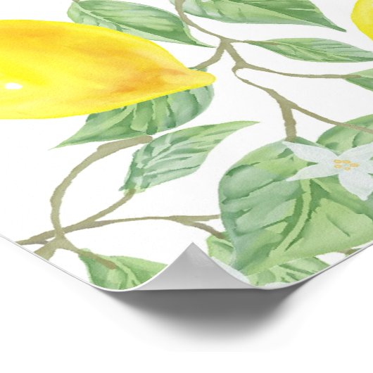 bladgroen gele citroenvruchten poster (Hoek)