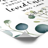 Bladgroen hart Gastenboek Bruiloft Eucalyptus Poster (Hoek)