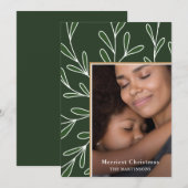 Bladgroen Lijst foto Vrolijk kerstfeest Feestdagenkaart (Voorkant / Achterkant)