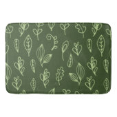 Bladgroen op donkergroene achtergrond badmat (Voorkant)