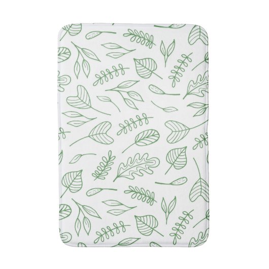 Bladgroen op witte achtergrond badmat (Voorkant Verticaal)