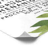 bladgroen Open Bar voor bruiloft Poster (Hoek)