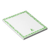 Bladgroen patroon Modern Elegant monogram Notitieblok (Schuin)