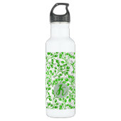 Bladgroen patroon Modern Elegant monogram Waterfles (Voorkant)