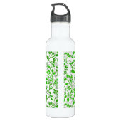 Bladgroen patroon Modern Elegant monogram Waterfles (Achterkant)