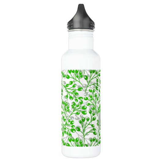 Bladgroen patroon Modern Elegant monogram Waterfles (Links)
