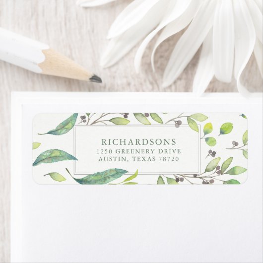 bladgroen | Trendy Waterverf Etiket (Insitu)