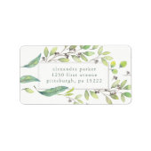 bladgroen | Trendy Waterverf Lijst Etiket (Voorkant)