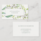 bladgroen | Trendy Waterverf Lijst Visitekaartje (Voorkant / Achterkant)