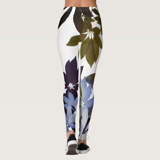 Bladgroen, Tropische bladeren Leggings (Achterkant)
