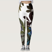 Bladgroen, Tropische bladeren Leggings (Voorkant)