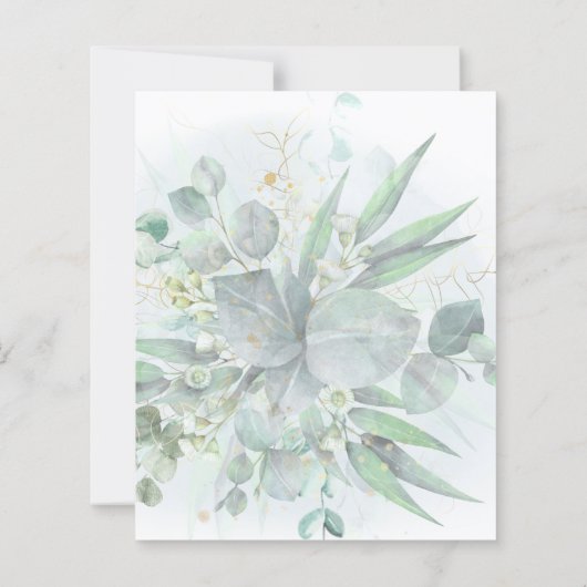 bladgroen | uitnodiging voor een budgetbruiloft (Achterkant)