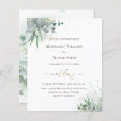 bladgroen | uitnodiging voor een budgetbruiloft (Voorkant / Achterkant)