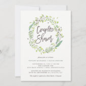 bladgroen | Waterverf Krans Koppels Douche Kaart (Voorkant)