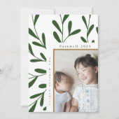 Bladgroen Wit Lijst Foto Afscheid 2023 Feestdagenkaart (Voorkant)