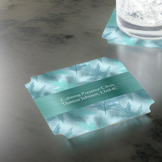 Bladgroene Blauwgroen mentale gezondheidsadviseur  Kartonnen Onderzetters