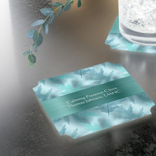 Bladgroene Blauwgroen mentale gezondheidsadviseur  Kartonnen Onderzetters