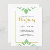 Bladgroene bruiloft uitnodiging (Voorkant / Achterkant)