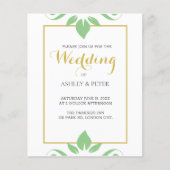 Bladgroene bruiloft uitnodiging (Voorkant)