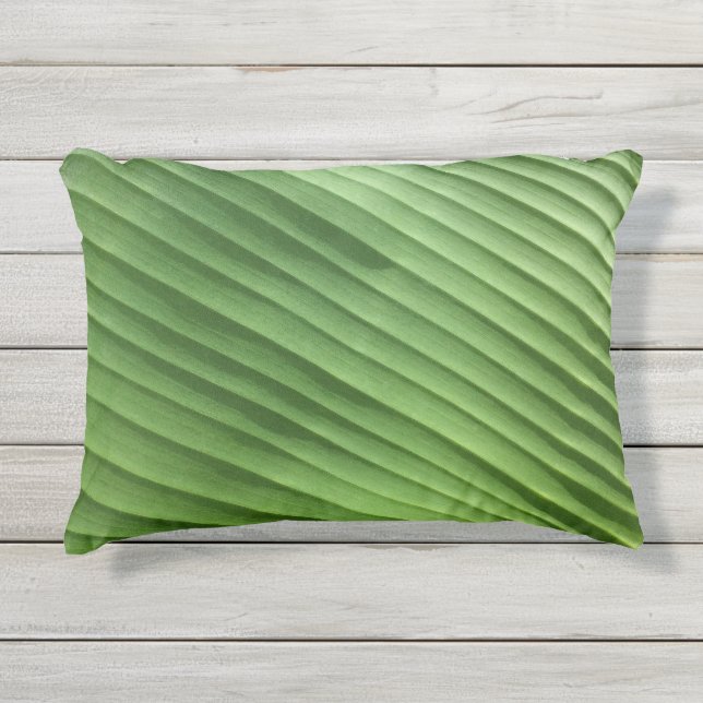 Bladgroene Diagonaal Buitenkussen (Voorkant)