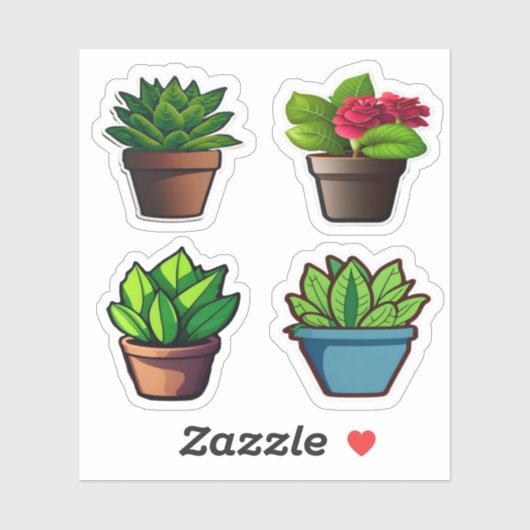 Bladgroene kamerplant pack set sticker (Vel)