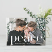 Bladgroene print Vrede Foto Kerstvakantie Kaart (Staand voorkant)