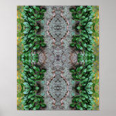 Bladgroene wijnstok op boomspiegel Abstract Poster (Voorkant)