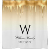 bladgulden voor luxe mousserend goud douchegordijn (Voorkant)