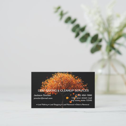 Bladharken en opruimen visitekaartje (Staand voorkant)