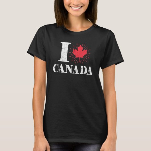 Bladhart Canada Dag Maple Leaf Trots Canadees Lo T-shirt (Voorkant)