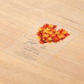 Bladhart Herfst in Liefde Vrijgezellenfeest Acryl Uitnodigingen (Laagn)
