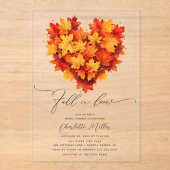 Bladhart Herfst in Liefde Vrijgezellenfeest Acryl Uitnodigingen (Voorkant)