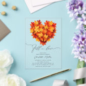 Bladhart Herfst in Liefde Vrijgezellenfeest Acryl Uitnodigingen (Insitu (Huwelijk))
