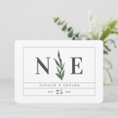 bladig aquarel bloemig bewaar de datum save the date (Staand voorkant)