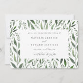 bladig aquarel bloemig bewaar de datum save the date (Achterkant)