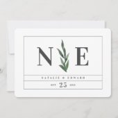 bladig waterverf bloemig save the date (Voorkant)