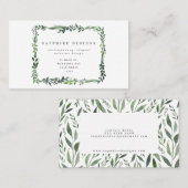 Bladige waterverf Floral Elegant Visitekaartje (Voorkant / Achterkant)